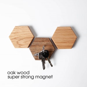 Porte-clés magnétique en bois de chêne, hexagone, porte-couteau, fabriqué en Allemagne, Craman