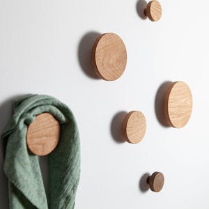 Wooden coat hooks for wall, oak modern coat rack wall coat hanger coat hooks wall mount entryway decoration coat hooks hooks, Craman Germany zdjęcie 1