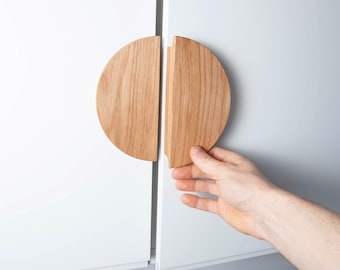 Ekknopp för IKEA-skåp – Minimalistiskt skandinaviskt trähandtag för lådor, skåp och garderober, Craman Moon-handtag