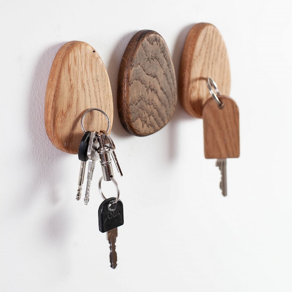 Wooden Cube magnet key holder oakwood, stone, knife hold, made in Germany,key rack, Craman