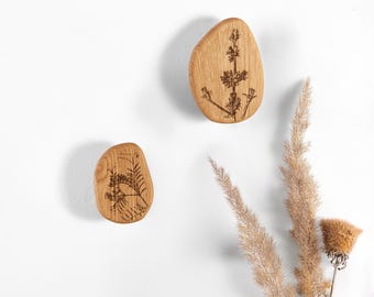 Wooden oak hooks for home decor and wall decor, oak hook for space organization, wall hooks, coat hooks, coat rack, Craman Germany