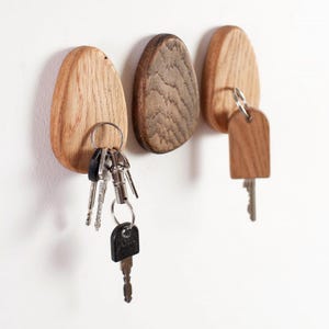 Wooden Cube magnet key holder oakwood, stone, made in Germany, key rack, Craman