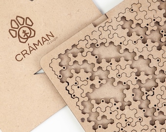 Custom fractal wood jigsaw puzzle 8 - best gift for Adults and Kids  personalized, Unique IQ Brain Game, antistress, made in Germany