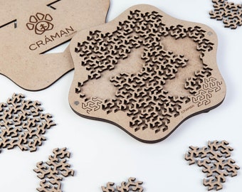 Puzzle in legno frattale personalizzato 5 - miglior regalo per adulti e bambini personalizzato, gioco cerebrale IQ unico, antistress, prodotto in Germania, Craman