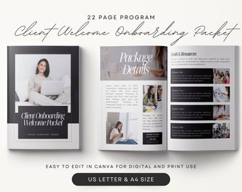 Ebook Digital Editable Coaching Guide Canva Template, Lead Magnet, Course Creator Template, Modern Workbook Client Onboarding Welcome Packet