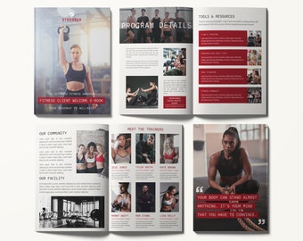 Nutrition Health Coach Digital Guide Ebook Template, Fitness Program Planner, Workout Personal Training, Meal Plans, Gym Packet Pamphlet