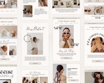 Fall Minimalist Email Marketing Template, Luxury Minimal Boutique Canva Email Marketing Newsletter, Klaviyo Mailchimp Shopify Ecommerce