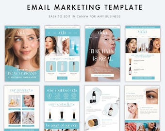 Medspa Canva Email Template, Beauty Wellness Skincare Email Templates, Email Marketing, Klaviyo Mailchimp, E-commerce, Newsletter Template,