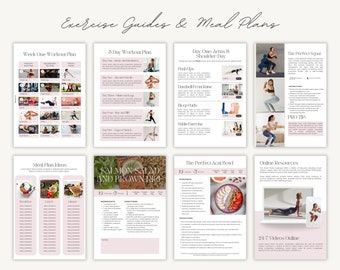 Fitness Coach Ebook Program, Health Wellness Coach Resources, Fitness Ebook, Editable Canva Exercise Template, Personal Trainer, Gym Packet