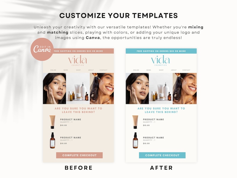 Medspa Canva Email Template, Beauty Wellness Skincare Email Templates, Email Marketing, Klaviyo Mailchimp, E-commerce, Newsletter Template