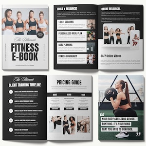 Fitness Coach Ebook Program, Health Wellness Coach Resources, Fitness Ebook, Editable Canva Exercise Template, Personal Trainer, Gym Packet