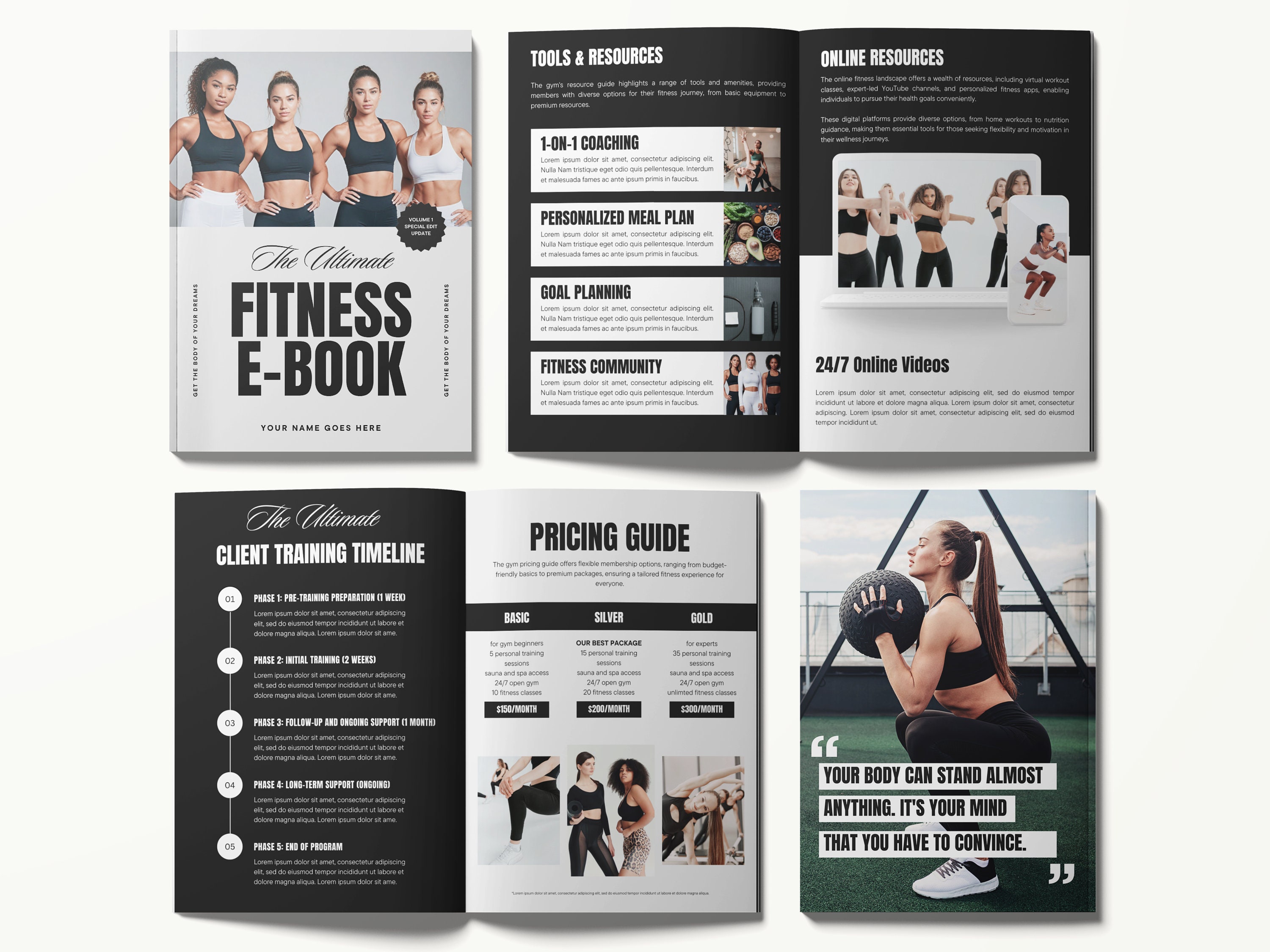 Fitness Coach Ebook Program, Health Wellness Coach Resources, Fitness Ebook, Editable Canva Exercise Template, Personal Trainer, Gym Packet