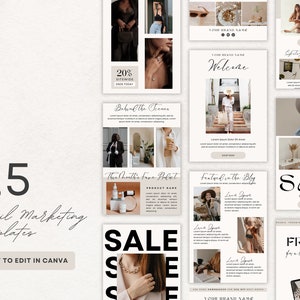 Fall Minimalist Email Marketing Template, Luxury Minimal Boutique Canva Email Marketing Newsletter, Klaviyo Mailchimp Shopify Ecommerce