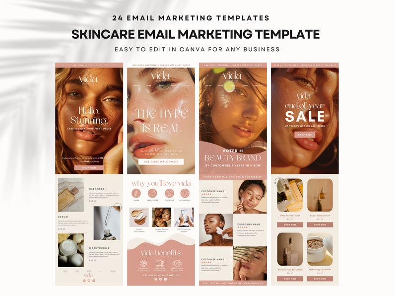 Email Marketing Newsletter Template, Sale Email Marketing, Klaviyo Email Template | Mailchimp Email Template | Email Template | Canva Email Template | Email Series | Esthetician Templates | Medspa Templates | Wellness Business Templates