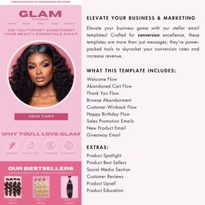 Hair Extensions Makeup Wellness Beauty Ecommerce Email Template | Email Marketing Template | Sale Email Marketing | Email Newsletter Template | Klaviyo Email Template | Mailchimp Email Template | Email Template | Canva Email Template | Email Series
