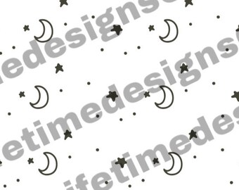 cute moon and stars glass tumbler cricut template PNG