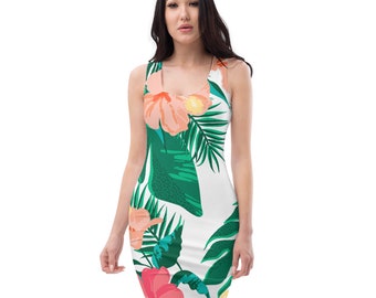 Hawaiian vibes custom designed women's Bodycon summer dress