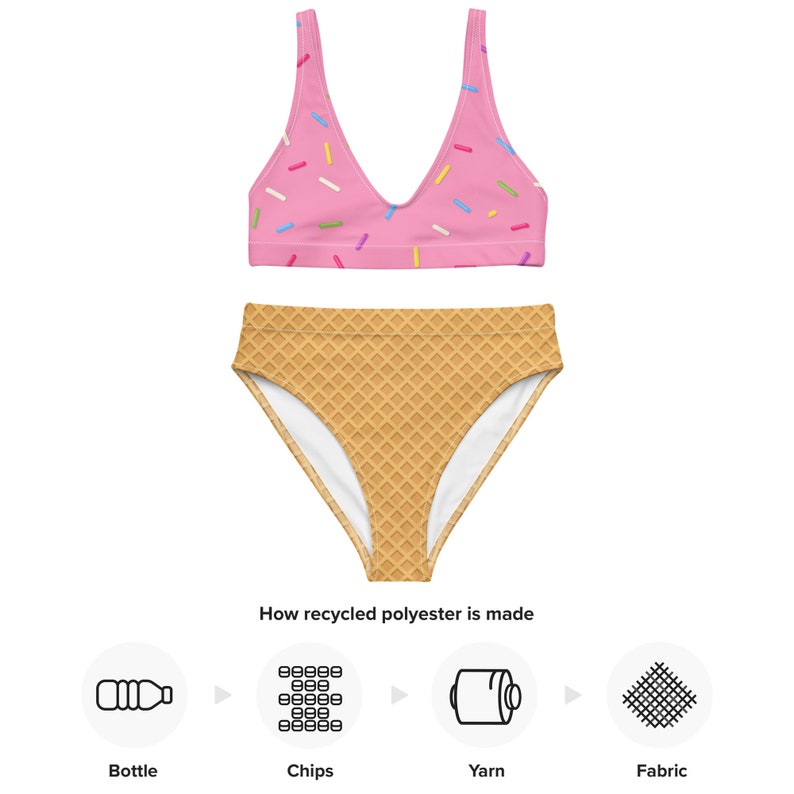 Ice Cream Cone and Sprinkles Top High-waisted Bikini - Women's Recycled ...