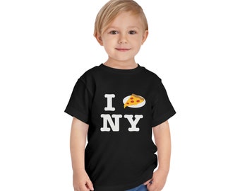 Divertente gioco su I love New York pepperoni pizza unisex progettato su misura in diversi colori disponibili T-shirt a maniche corte per bambini