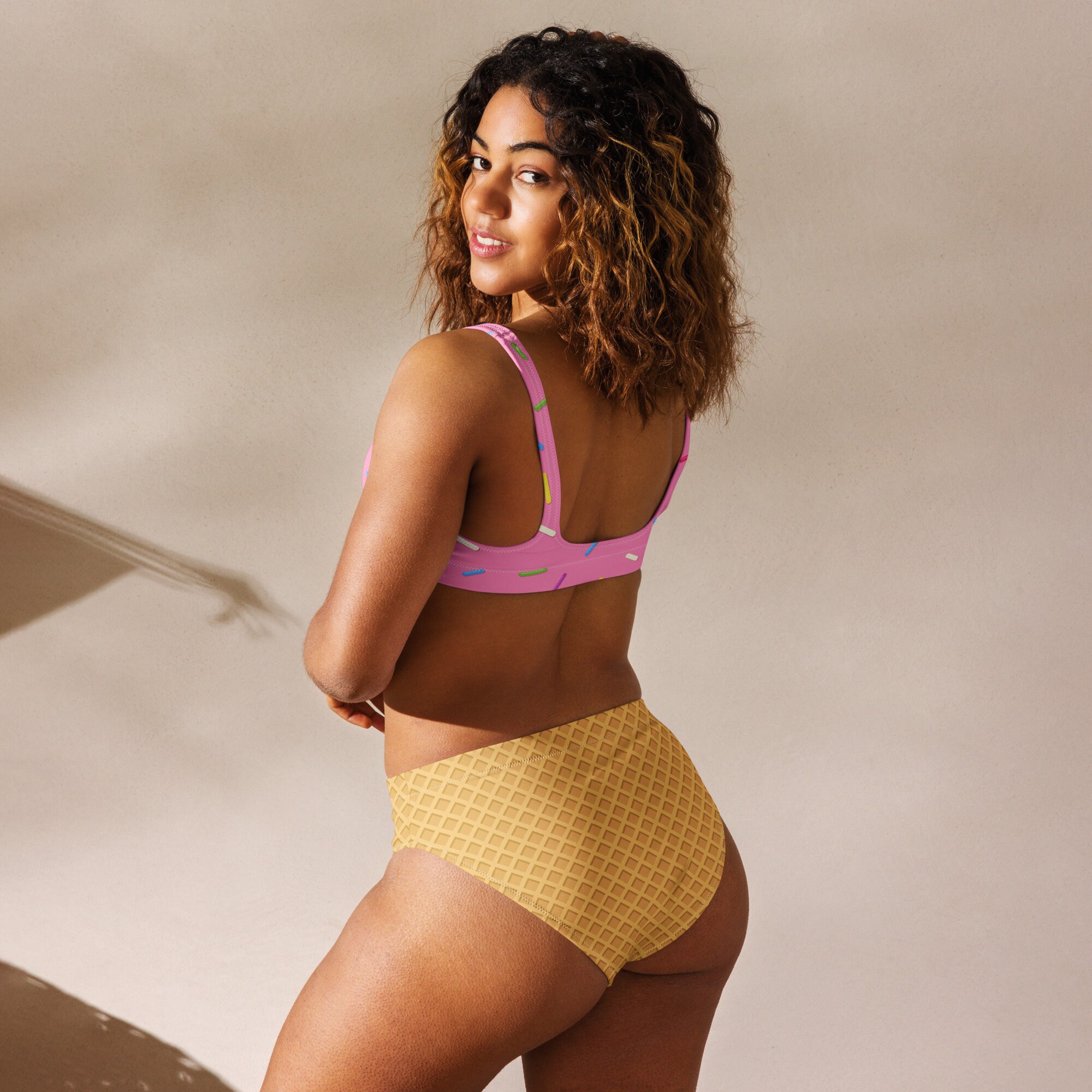 Ice Cream Cone and Sprinkles Top High-waisted Bikini - Women's Recycled ...