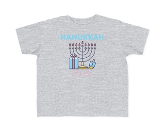 T-shirt graphique menorah unisexe illuminé Hanoucca pour filles ou garçons T-shirt en jersey fin pour tout-petits