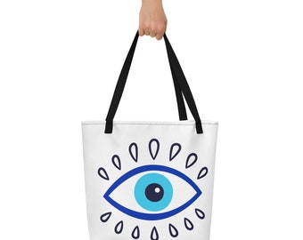 Mal de ojo Bolsa estampada de tela grande