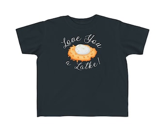 Adorable 'Love You a Latke' Fine Jersey Tee for Toddlers - Perfect Hanukkah Gift & Everyday Wear