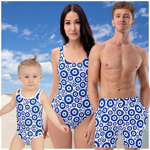 Evil Eye One-Piece Swimsuit: Women&#39;s Protection Swimwear