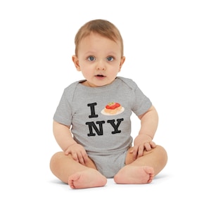 I Love NY Spaghetti Baby Onesie - Cute Infant Bodysuit NYC Souvenir Gift & Baby Shower Present, Culinary Baby Fashion