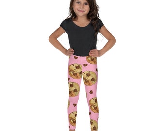 Pink with chocolate chip cookies all over toddler and Kid's Leggings