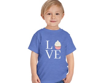 Love cupcake  adorable unisex custom Toddler Short Sleeve Tee shirt various colors