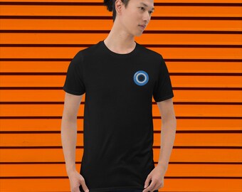 Evil Eye Embroidered T-Shirt for Men & Women - Unisex Short-Sleeve Tee, Protection against Bad Vibes, Custom Design