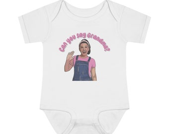 Can you say grandma? Ms Rachel custom designed onesie Infant Baby Rib Bodysuit