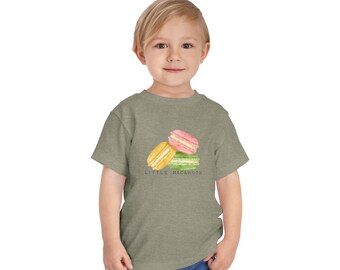 Little macaroon stacked multicolored macaroons unisex custom Toddler Short Sleeve Tee shirt various colors