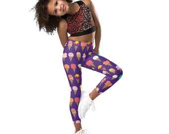 I scream for these ice cream printed Kid's and toddler Leggings all over print