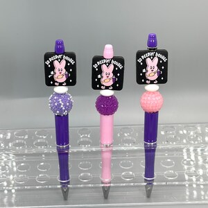 Caneta Peepin Bougee Canetas Focais Peeps Easter Bling DIY Caneta de Contas Caneta Peeps Bead Presente para Professor Caneta Tema Peep de Contas Caneta Peeps Bougee Fancy
