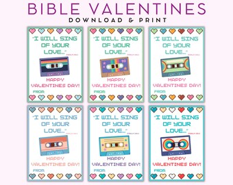 Bible Verse Valentine Cards | Christian Valentine Cards for Kids | Scripture Valentines | Teen Valentines | Printable Valentines