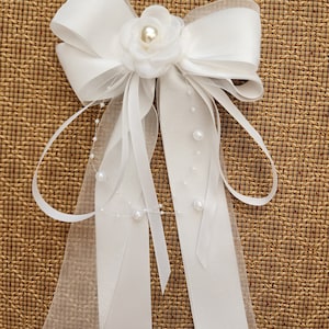 Bow for first communion girls bow white baptism products Christening toddler Baptism Bow first communion
