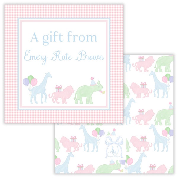 Kids Gift Enclosure Cards | Kids Square Gift Tags | Gift Enclosure Cards | Gift Tags | Girls Personalized Gift Tags