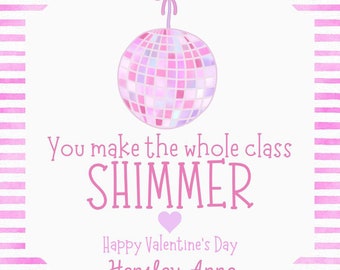 Étiquette personnalisée Saint-Valentin à imprimer, vous faites briller toute la classe, carte imprimable à téléchargement instantané de la Saint-Valentin de l'époque de la Saint-Valentin