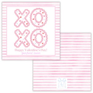 Carte de Saint-Valentin imprimable contour XOXO personnalisée étiquette Saint-Valentin imprimable téléchargement immédiat