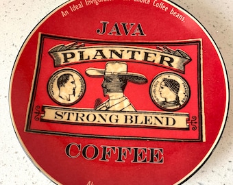 BIA Java Planter Strong Blend Coffee Advertising Plate Red (2004)