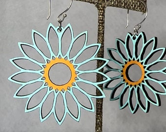 Hello Daisy Wooden Earrings