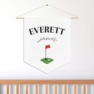 Custom Golf Name Sign, Personalized Golf Pennant Banner, Personalized Name Wall Hanging, Custom Name Wall Hanging, Golf Name Banner