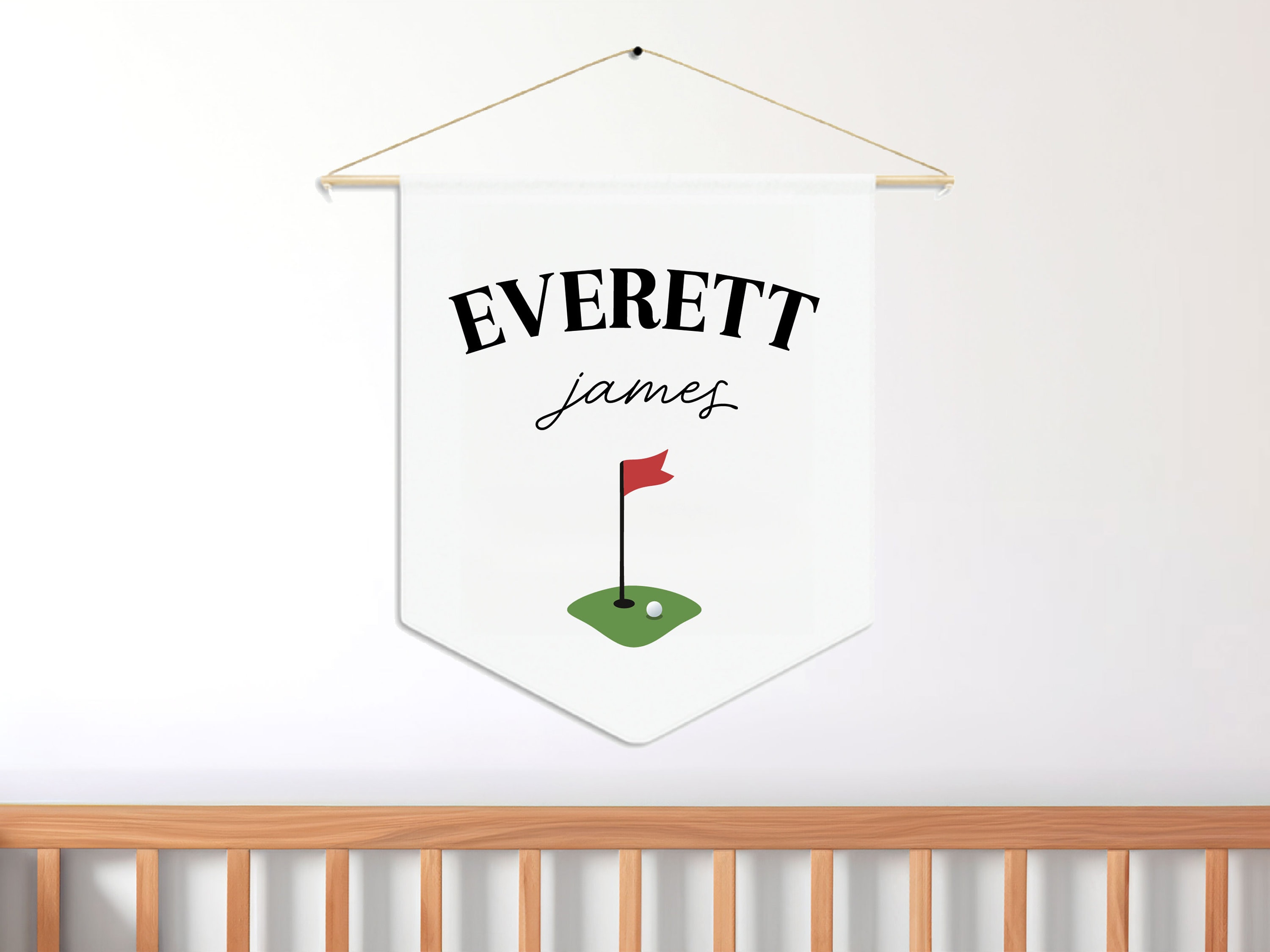 Aangepaste golfnaambord, gepersonaliseerde golfwimpelbanner, gepersonaliseerde naammuurhanger, aangepaste naammuurhanger, golfnaambanner