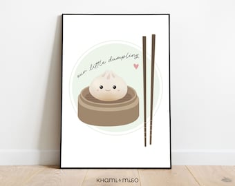 Dim Sum Nursery Print, Asian Nursery Theme, Asian Mom, Chinese Nursery, Dim Sum Art, Bao, Gift for Asian Baby, Dim Sum Digital Download