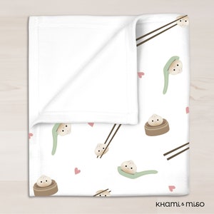 Blanket Baby Dumpling Velveteen Blanket Asian Baby Shower Gift Pregnancy Little Bao Baby Little Foodie Toddler Nursery Crib Bedding