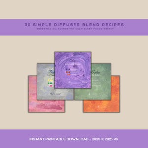 Simple Diffuser Blend Recipes, Essential Oil Blends for Calm Sleep Focus Energy, Beginner Aromatherapy Guide, Digital Download
