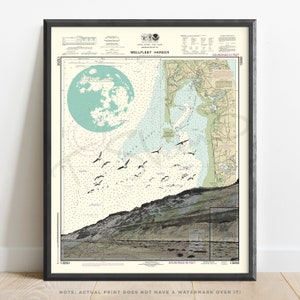 Rosenthal | Wellfleet Cape Cod Nautische Kunstdruck | Toller Inselwanderweg | Landkarte Cape Cod | New England Reise Poster | Das Cape