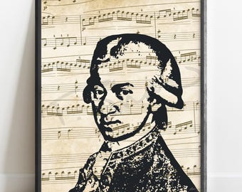 Mozart Art Print | Sonata No. 16 Sheet Music | Classical Music Lover Gift